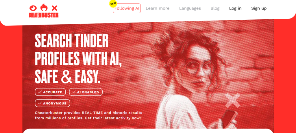 Screenshot of Homepage of Official Website of CheaterBuster